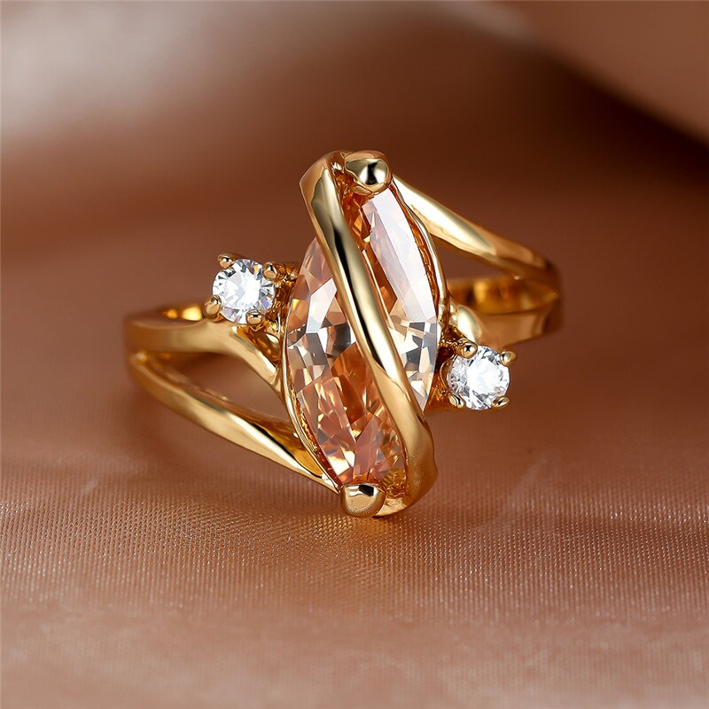 Champagne Leaf Ring